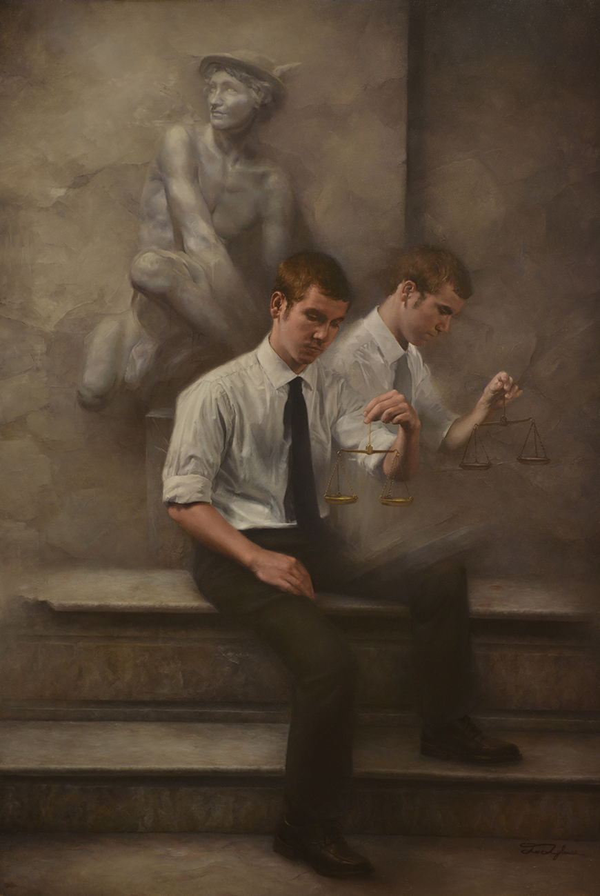 Oil on Board, 24 x  36 <br />
in the collection of the Rutgers University Business School